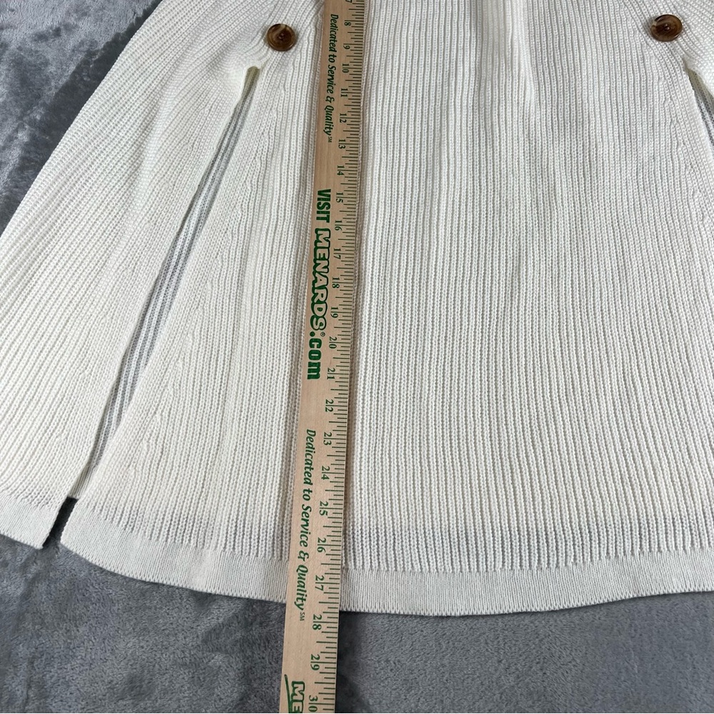 NWT Linda Anderson Sweater Women's One Size Cream Shawl Poncho Knit Cape Y2K - Picture 12 of 13